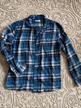 Sonoma Blue Plaid Button-Down Shirt